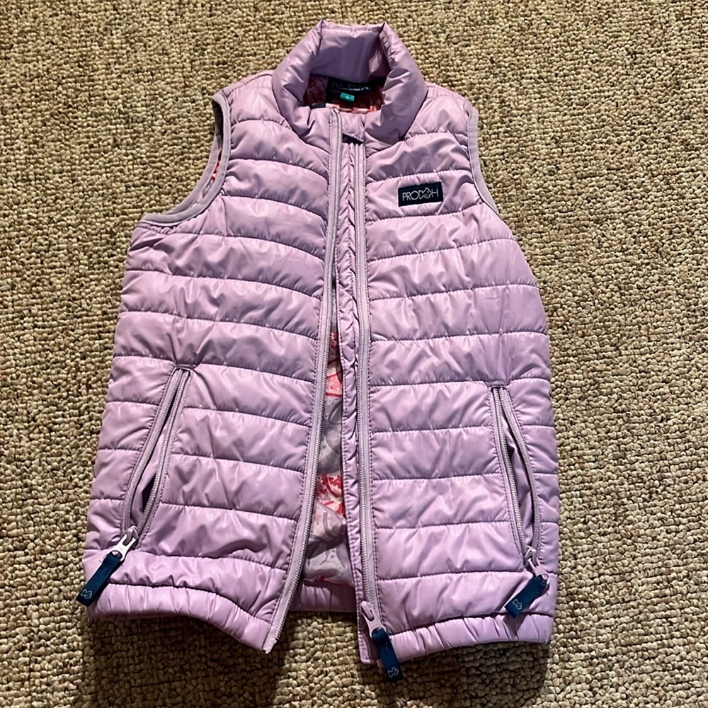 Lavender Puffer Vest by Prodoh sand dollar pattern inside